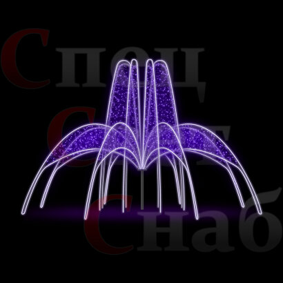 Светодиодный фонтан для площади "Скайлайн" 5 х 8 м Фиолетовый